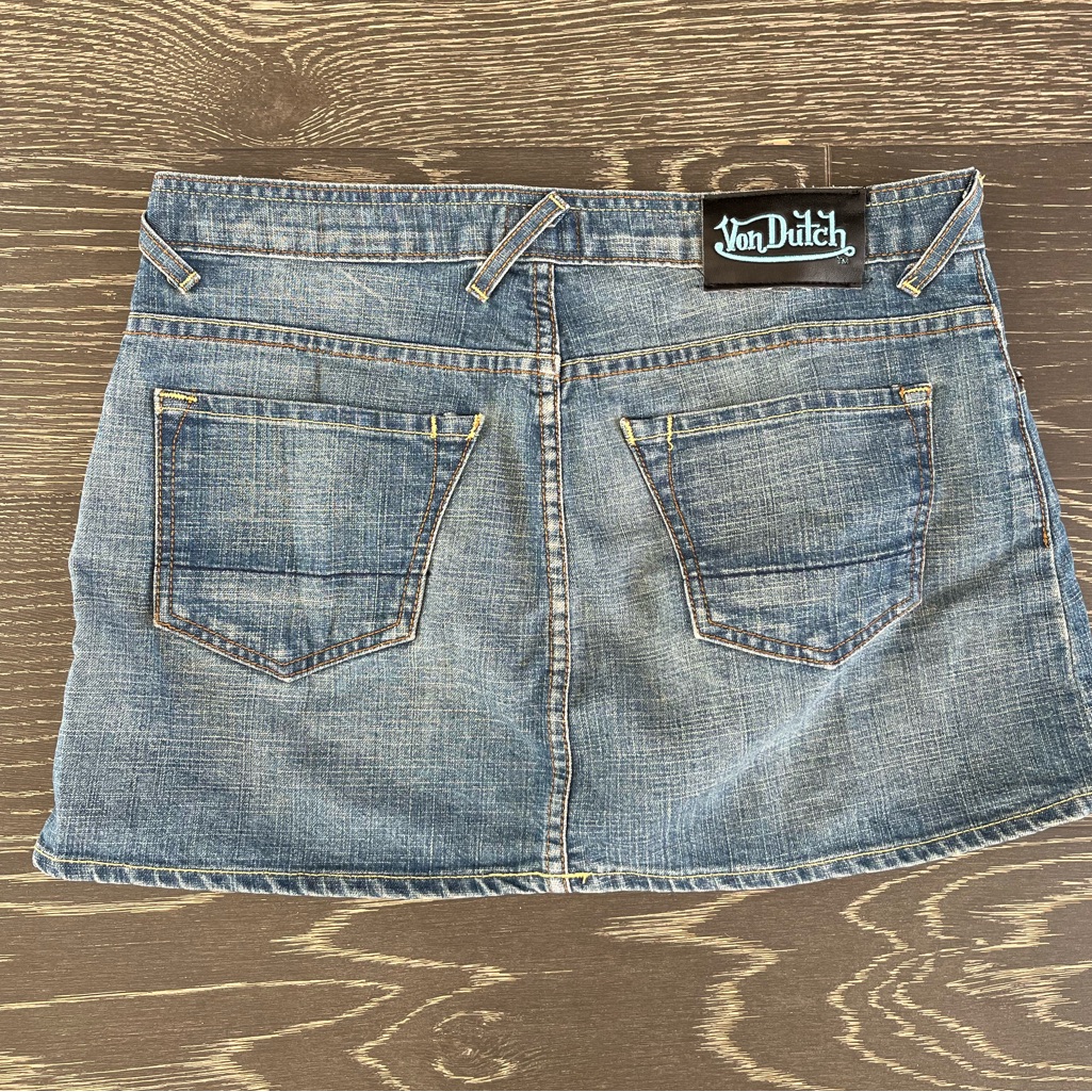 Auth Vtg Y2k Von Dutch Denim Skirt